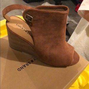 Lucky brand peep toe booties